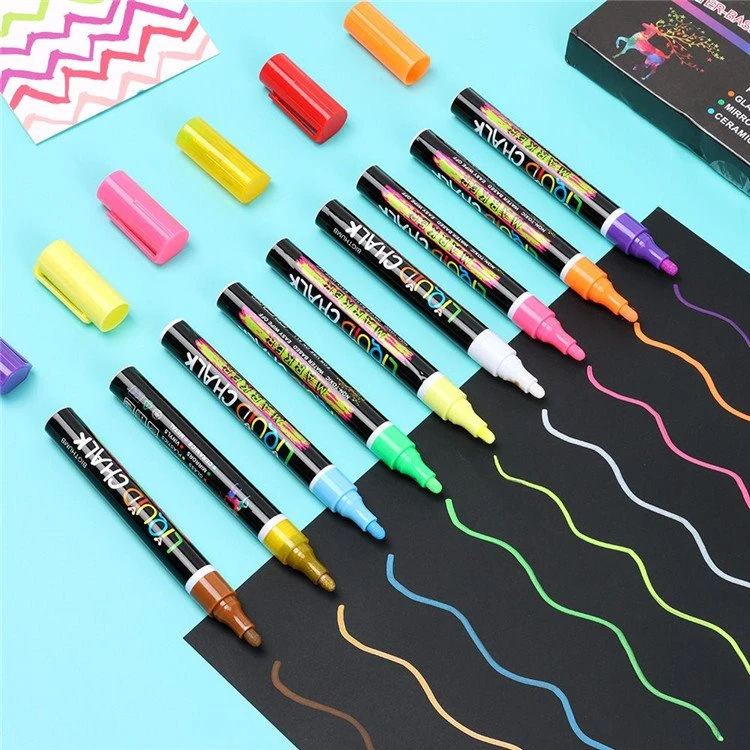 12 Renk Yıkanabilir ve Islak Silinebilir Neon Tebeşir Makineleri
