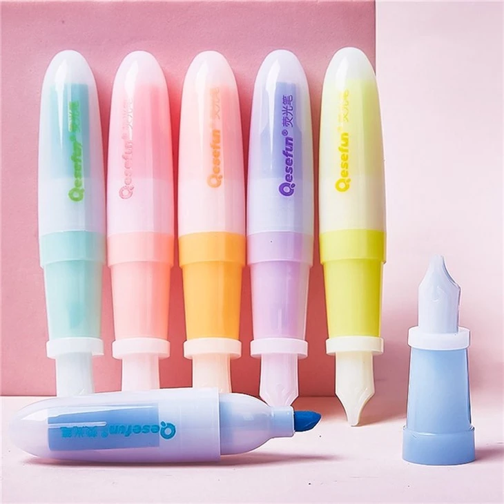 6pcs Mini Fountain Pen Shape Highlighter