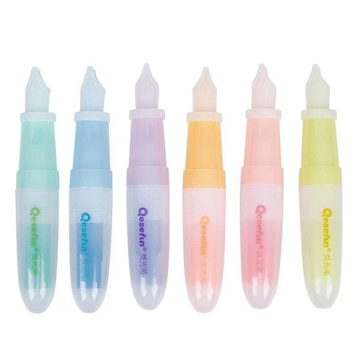 6pcs Mini Fountain Pen Shape Highlighter