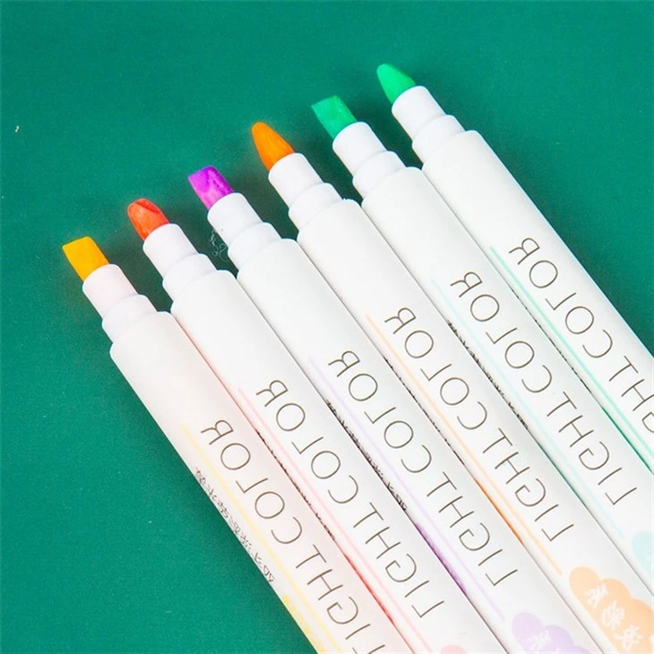 6pcs Dual-tip Pastel Colors Highlighters