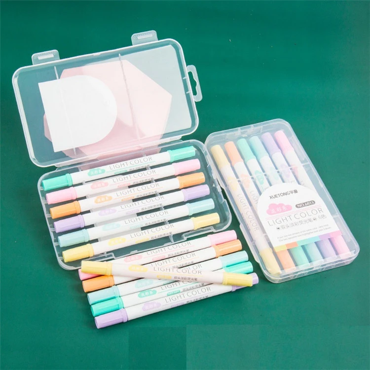 6 adet Çift Uçlu Pastel Renk Fosforlu Kalemler