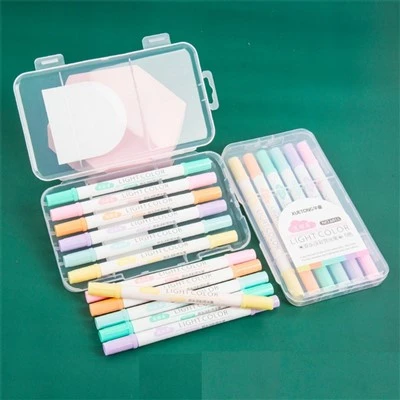 6 adet Çift Uçlu Pastel Renk Fosforlu Kalemler
